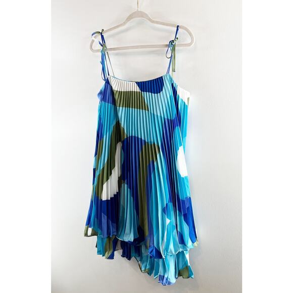 Hutch Blue and Green Pleated Jumpsuit - Picture 10 of 12